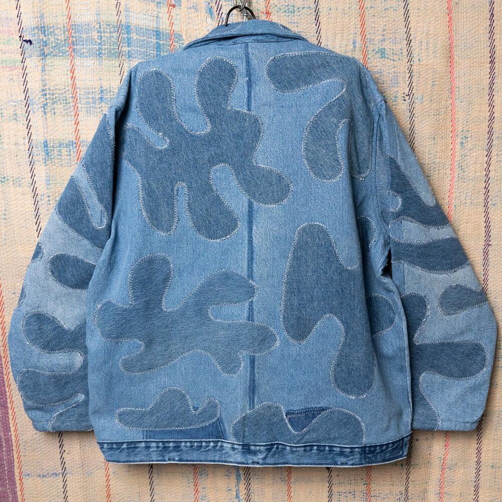 Upcycled patchwork denim jacket - image 2